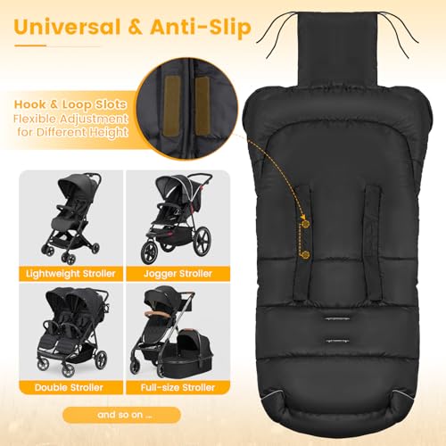 Orzbow Universal Footmuff for Stroller, Winter Warm Baby Stroller Bunting Bag, Waterproof Windproof Warm Polar Fleece Line...
