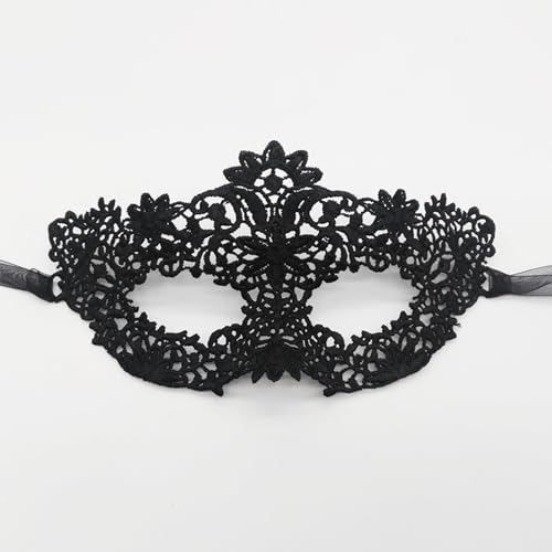 TFTSR Masquerade Masks for Women & Men - Mardi Gras & Venetian Dress Masks in Black & Gold Lace