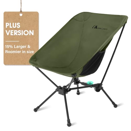 MOON LENCE Portable Camping Chair, Lightweight Folding Backpacking Hiking Chair, Plus Size Compact Yet, Support 330 lbs (G...
