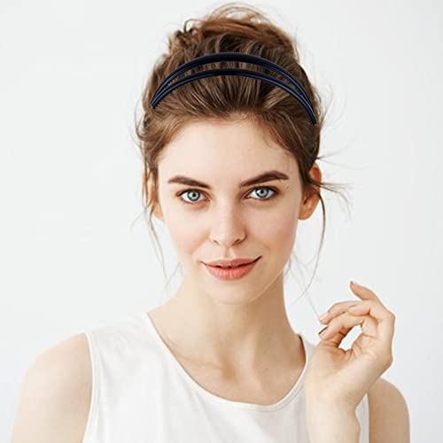 REDANHA 2 Pieces Plastic Headband Double Row Teeth Comb Hair Band Simple and Chic Hair Hoop Non-Slip Hair Accessory for Wo...
