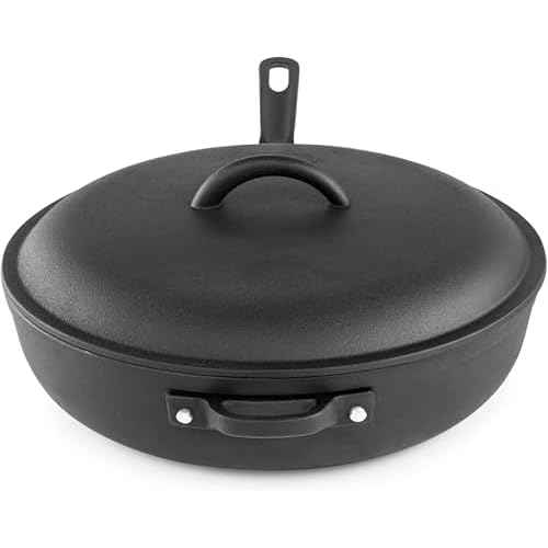 GSI Outdoors Guidecast 12¡± Cast Iron Frypan I Dual Handle & Self-Basting Dome Lid