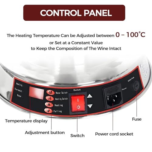 BANGBANGJI 3-Tier Wine Fountain Machine, 3.5L Wine Dispenser, Stainless Steel Beverage Fountain, 0-100℃ Temperature Adjust...