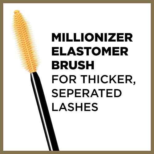L¡¯Oreal Paris Makeup Voluminous Million Lashes Mascara, Volumizing Collagen Infused Eye Makeup, Amplifying Mascara Brush, Washable, Black, 0.32 Fl Oz., 1 Count