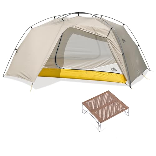 iClimb 1 Solo Mini Folding Table and 1 Ultralight 3 Season Tent, Ultralight Compact for Adults Outdoor Camping Backpacking...