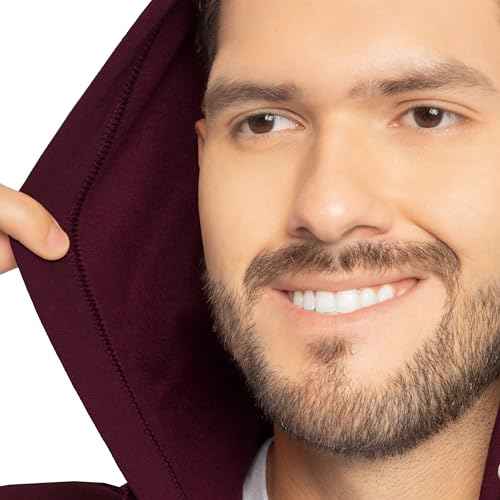 Fruit of the Loom Men's Eversoft Fleece Sweatshirts & Hoodies, Full Zip-Maroon, Large