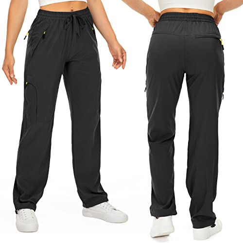 Womens Hiking Pants Quick Dry UPF 50 Lightweight Travel Golf Cargo Safari Pants Zipper Pockets