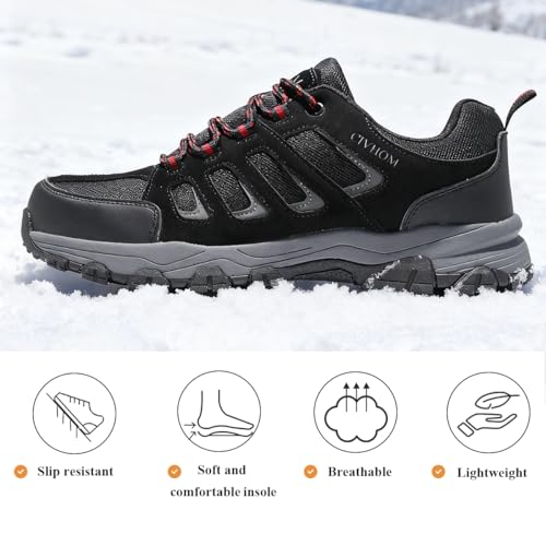 CIVHOM Men Breathable Outdoor Hiking Shoes, Comfortable Trekking Trail Sneakers for Walking & Adventures