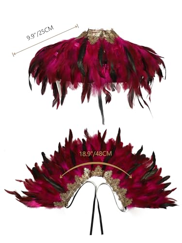 Women Feather Shawl Gothic Lace Cape Halloween Witch Cosplay Costume Carnival