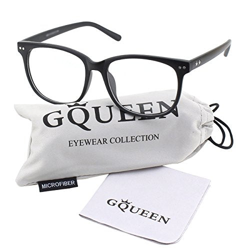 GQUEEN Fake Non Prescription Glasses Clear Lens for Women Men Oversized Frame UV400 Protection, 201581