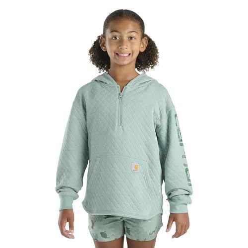 Carhartt Kid's CA7108 Long-Sleeve Quilted Jersey Half Zip Sweatshirt - Girls