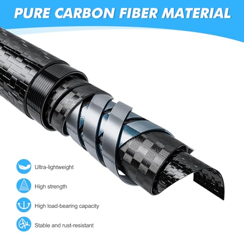 38" Carbon Fiber Pool Pole, Telescoping Skimmer Pool Cleaning Pole, Short Pool Pole for Spa, Hot Tub, Pool Hand Leaf Skimm...