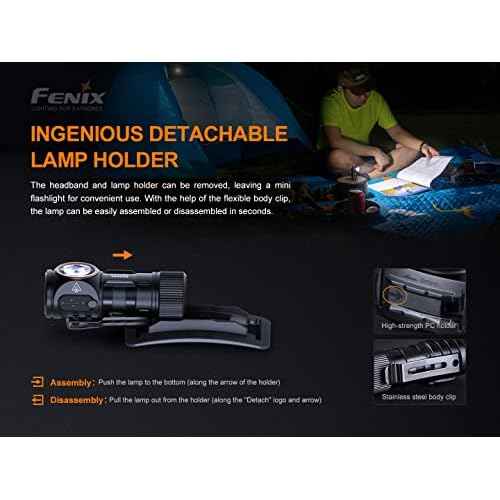 Fenix Power Bundle HM50R v2.0 Headlamp Bundle with 2X ARB-L16, 700 Lumen USB-C Rechargeable, Lightweight with Red Light and Lumentac Organizer