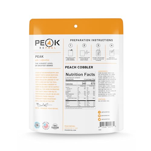 Peak Refuel Cobbler | Protein | Calories | 100% Real Ingredients | Premium Freeze Dried Backpacking & Camping Food | 2 Ser...