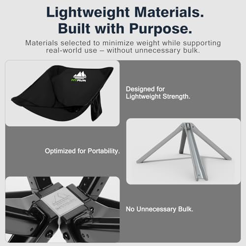 MTRVR Lightweight Folding Camping Chair — Compact One-Piece Design, Quick Setup, Stable Aluminum Frame, Portable Chair for...