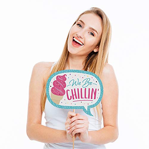 Big Dot of Happiness Scoop Up the Fun - Ice Cream - Sprinkles Party Photo Booth Props Kit - 20 Count