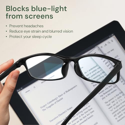 Gaoye Multi Pack Reading Glasses - Blue Light Blocking Lenses, TR90 Frames, UV400 - Eyeglasses with Clear Vision (Black, ...