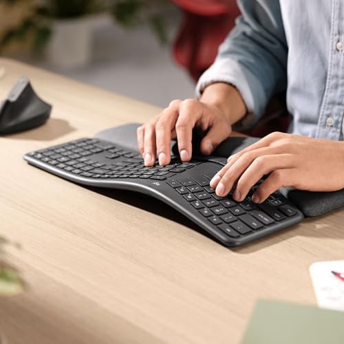 Logitech Ergo K860 Split Wireless Keyboard for Business - Ergonomic Design, Secured Logi Bolt Technology, Bluetooth, Globa...