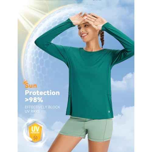 baleaf Women's Sun Shirt UV Protection Shirts Rash Guard Pockets SPF UPF 50+ Quick Dry Long Sleeve Clothing