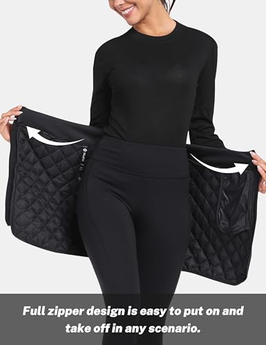 MoFiz Women's Quilted Puffer Skirt Insulated Warm Winter Skirt with Full Zipper Snow Skirts for Hiking Running Golf Outdoor