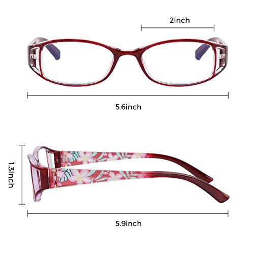 WALMXX 6 pairs Reading Glasses, Women Fashion and elegant anti-blue light HD resin old Reading Glasses