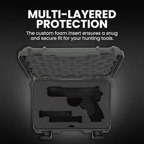 NANUK 909 Hard Case with Custom Foam Insert for Glock Single Sporting Gear, Short Multipurpose Case - IP67 Waterproof Sporting Gear Storage, Made in North America ? (12.6¡± x 9¡± x 4.4¡±)