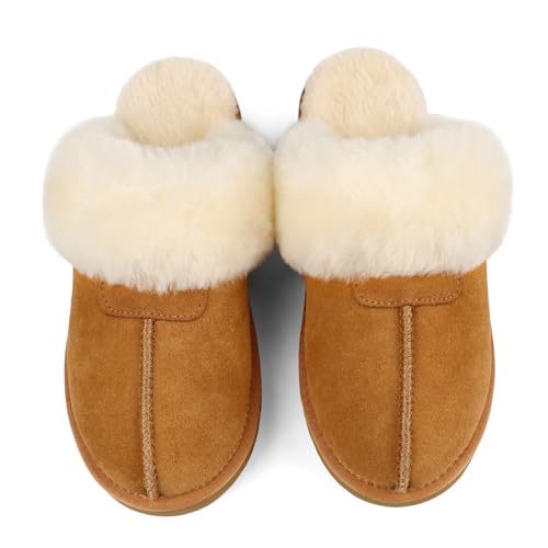 JOY IN LOVE Fuzzy Slippers for Women Memory Foam Flat Outdoor Indoor Faux Fur Cozy Slippers