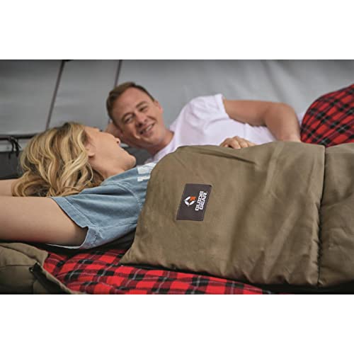 Guide Gear Canvas Hunter 0-Degree Double Sleeping Bag for Adults and Kids 2-Person Warm Winter Cold Weather Lightweight Po...