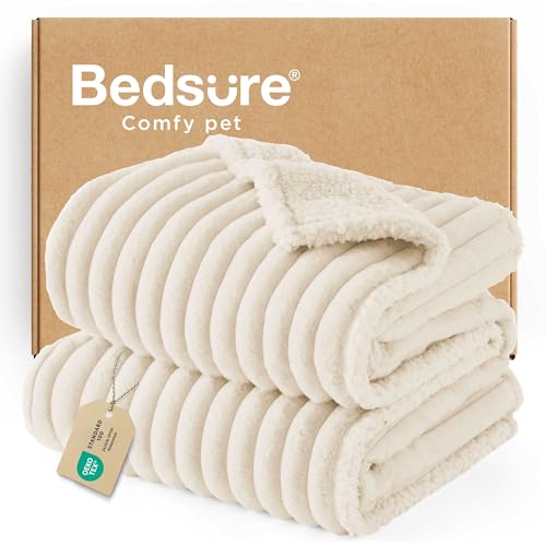 Bedsure Waterproof Dog Blankets for Large Dogs - Soft Pet Cat Blanket Corduroy Fleece for Couch Bed Protector Washable, Co...