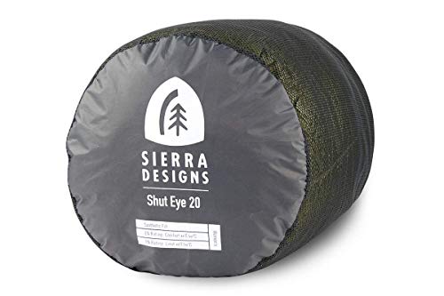 Sierra Designs Shut Eye 20 Degree Long Unisex Sleeping Bag - SierraLoft Synthetic Insulation, Mummy Style Camping & Backpa...
