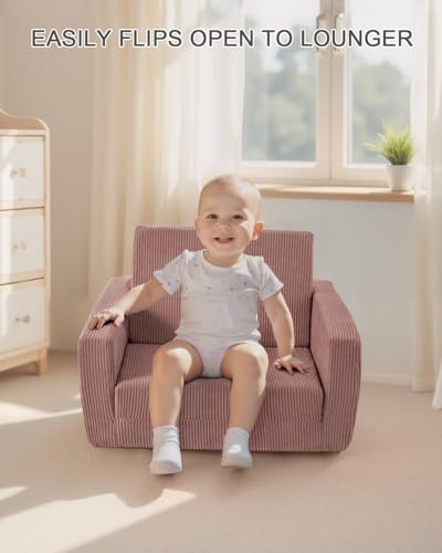 Jouha Toddle & Kids Chair,2-in-1 Soft Toddler Couches That Fold Out,Toddler Chairs Comfy 1-3 Years Old,Convertible Sofa to...