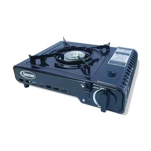 Sterno Portable Butane Stove - 9K/10K BTU Single Burner Stove, Outdoor & Indoor Use Butane Gas Burner with Carrying Case -...