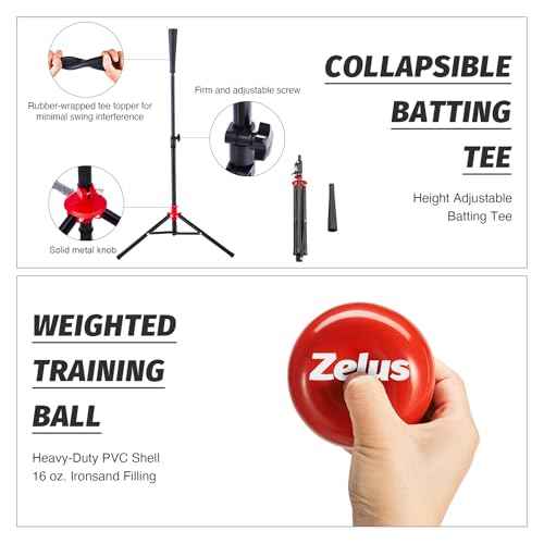 7¡¿7 Baseball Net with Tee Kit, Portable Baseball Net for Hitting and Pitching, Softball Net with Tee, Carry Bag & Weighted Baseball