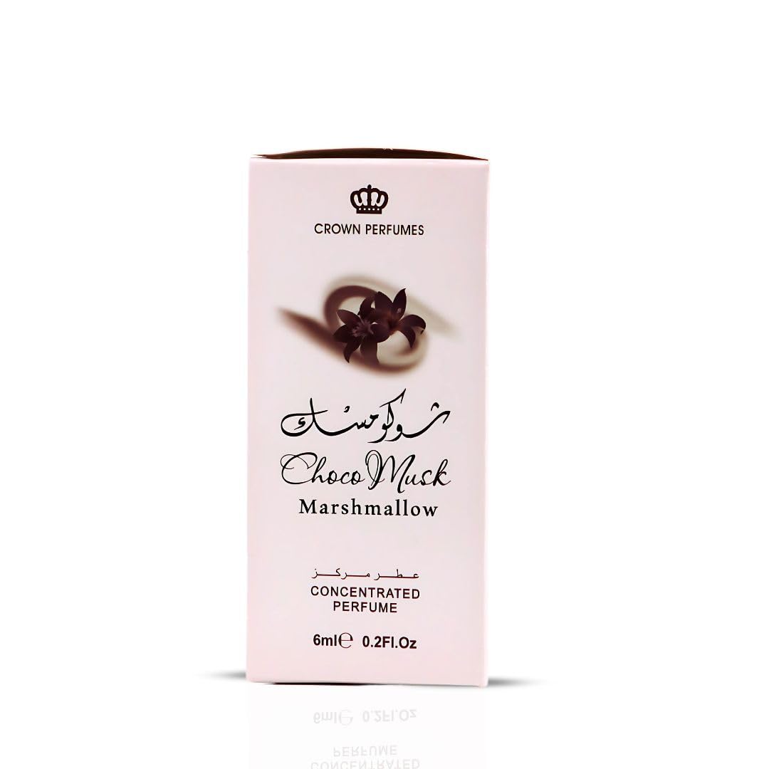 Al-Rehab Choco Musk Marshmallow Perfume Oil Roll-On - 6ml (0.2 oz) | Gourmand Fragrance with Strawberry, Marshmallow & Cocoa | Sweet, Fluffy & Addictive | Arabian Dessert Scent (Pack of 3)