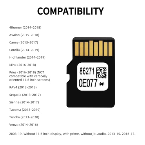 2025 Latest Navigation SD Card Compatible with Toyota Highlander Tacoma 4Runner RAV4 Camry Corolla Tunder, Navigation Acce...