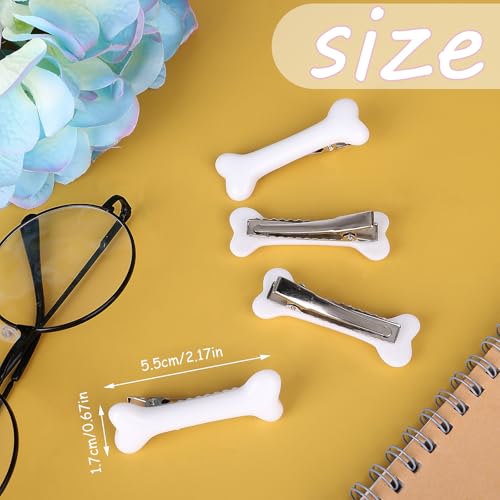 Mabor 4Pcs Bone Hair Clip White Bones Hairpins for Women Girls Hair Accessories for Halloween Cosplay Costume Party Daily ...
