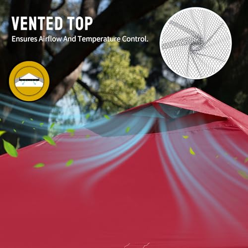 CROWN SHADES 10x10 Pop Up Canopy - Beach Tent with One Push Setup - Easy Outdoor Sun Shade for Events, Parties, Camping - ...