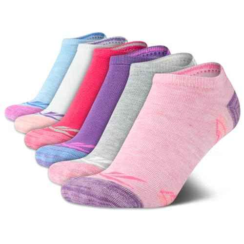 Reebok Girls' Lightweight Comfort Athletic Low Cut Socks (6 Pack)