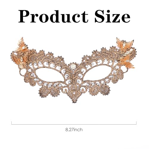 Zinniday Butterfly Lace Masquerade Mask - Halloween Renfaire Shiny Butterfly Masks for Women Halloween Masquerade
