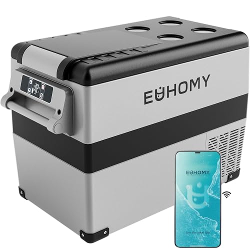 EUHOMY 12 Volt Refrigerator, 48QT(45L) Electric Cooler, 12V Fridge APP Control, 12V Cooler -4℉~68℉, Portable Freezer 12/24...