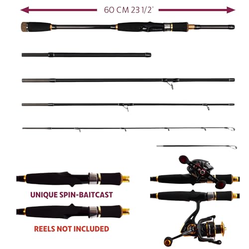 Rigged & Ready Predator Max P-S-B & Spin Reel 5000 + Spare Spool & Bag | 4+1 Bearings | Salt/Freshwater | Compact Travel R...