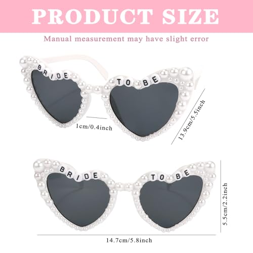 KICOSY Bride Sunglasses for Bachelorette White Heart Sunglasses Bride to Be Sunglasses Womens Bachelorette Sunglasses