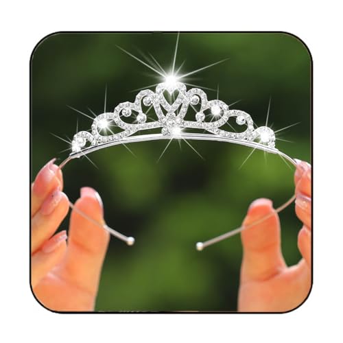 Yean Silver Mini Tiara Small Princess Crown Tiaras Headband for Girl