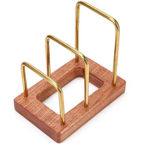 Chopping Board Rack with Wood Base – Multi Layer Kitchen Organizer Stand for Cutting Boards Pot Lids, Baking Trays Pans an...