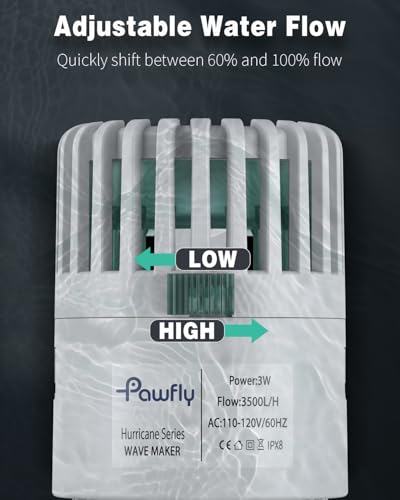 Pawfly Wave Maker for Aquarium, 800 GPH 3W Aquarium Powerhead, Quiet Submersible Wavemaker for Fish Tanks up to 50 Gallon...