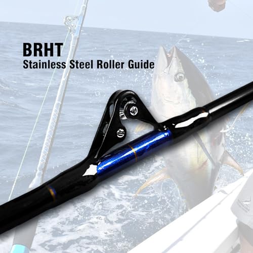 Fiblink 1-Piece Saltwater Offshore Trolling Rod Conventional Boat Rod Carbon Fishing Pole(6 Feet, 30-50 lb/50-80 lb/80-120...