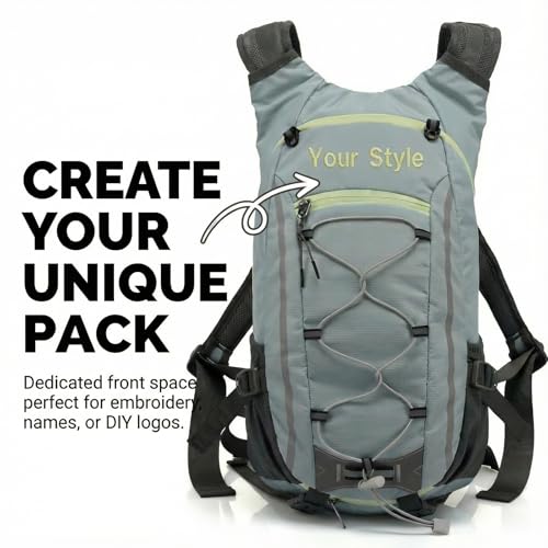 Latlonix DIY Friendly Backpack with Blank Front for Embroidery, 20L Hydration Ready Pack with Deployable Net, Custom Gear ...