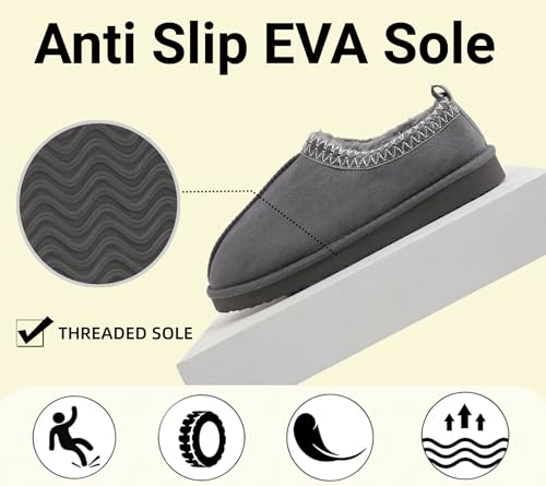 SMajong Women's Fuzzy Slippers Cozy Memory Foam House Shoes Winter Warm Loafer Slippers Indoor