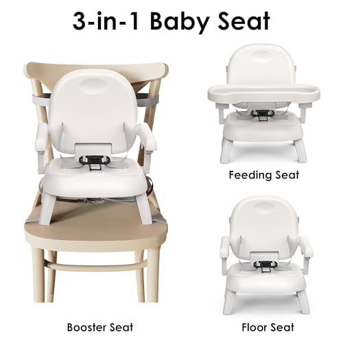 Premium Bella’s Friends 3-in-1 Toddler Booster Seat for Dining Table and Kitchen Chair with Adjustable Tray and Safety Str...