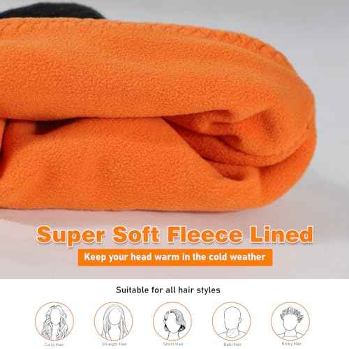 Lvaiz Winter Fleece Lined Knitted Beanie Hats for Men Reversible Windproof Watch Hat Warm Skull Cap for Women