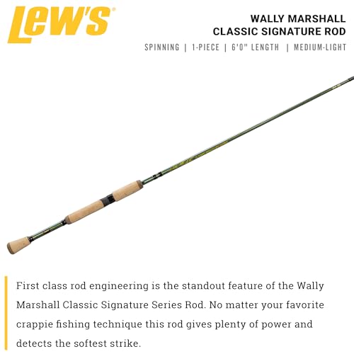 Lew's Wally Marshall Classic Signature Series Spinning Fishing Rod, IM8 Graphite Blank, Split-Grip Cork Handle
